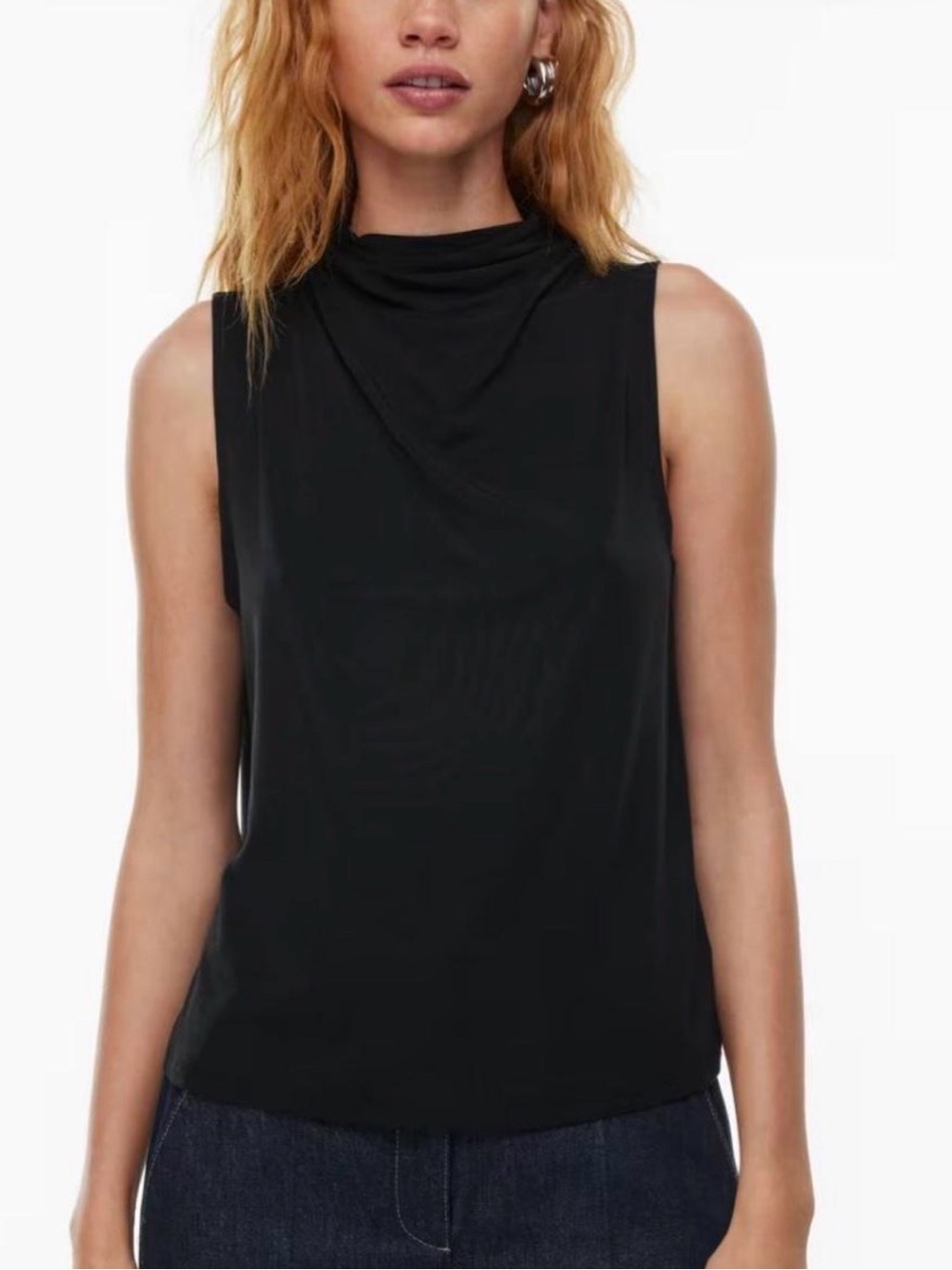 Abercrombie & Fitch Black Mock Neck Sleeveless Tank
